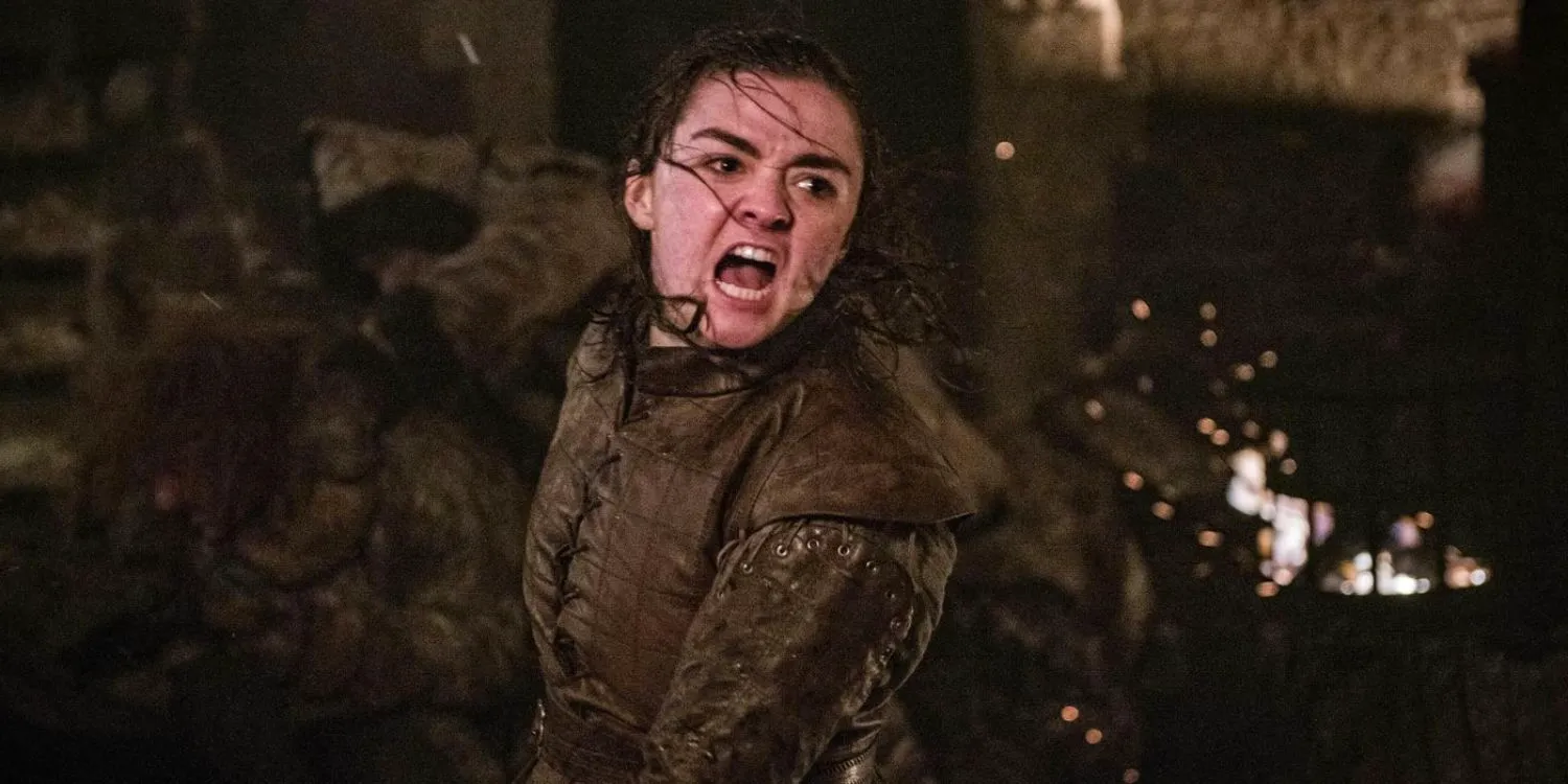 Arya fighting in the Battle of Winterfell in Game of Thrones Image