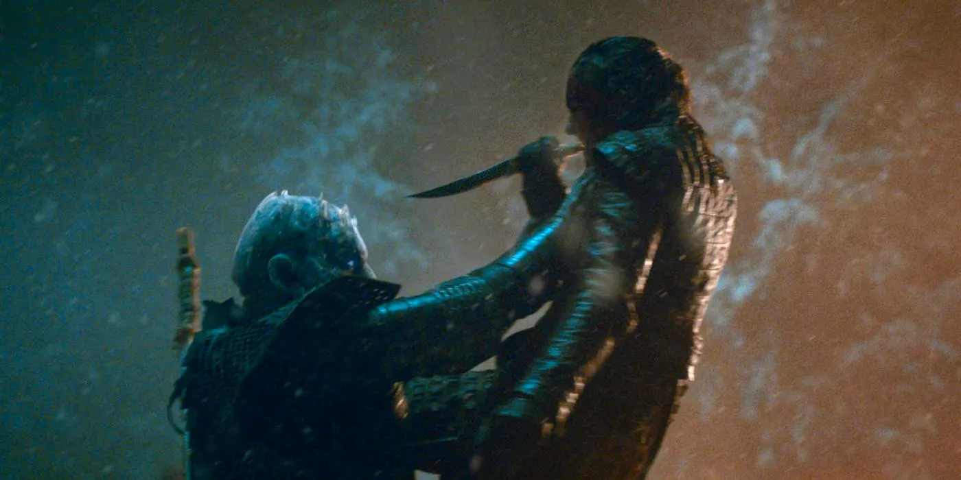 Arya Stark killing the Night King in Game of Thrones season 8 episode 3 Image