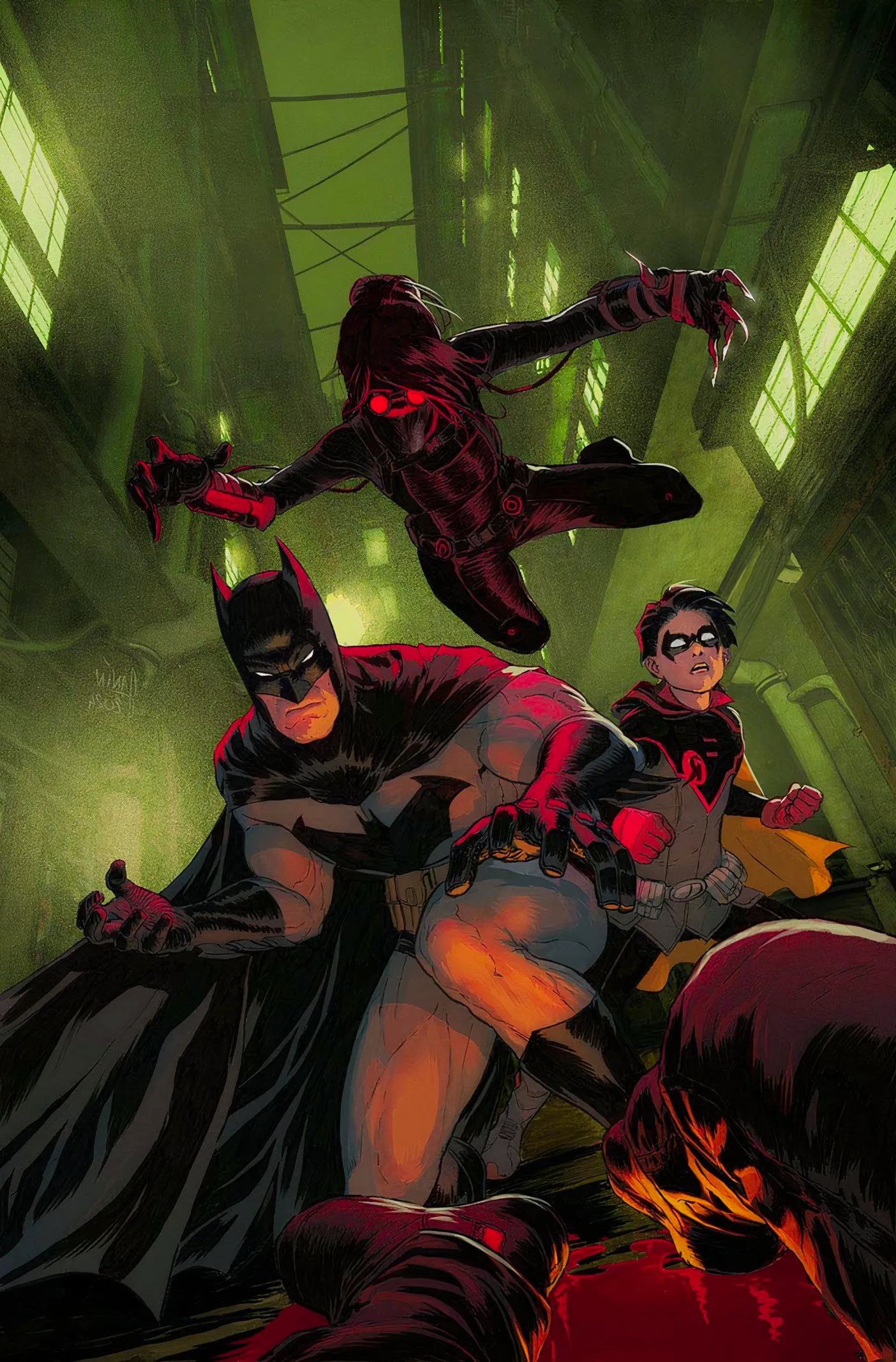 Asema Attacking Batman And Robin Image