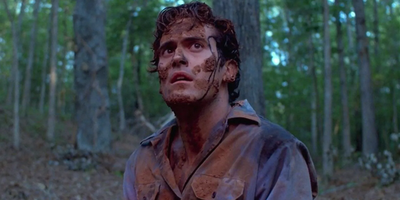 Ash in the woods in Evil Dead II Image