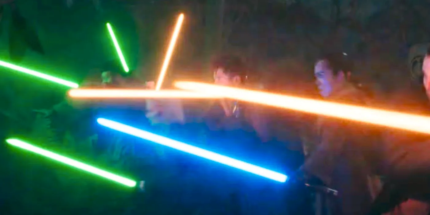 Assembled High Republic Jedi With Igniting Lightsabers In The Acolyte Trailer Image