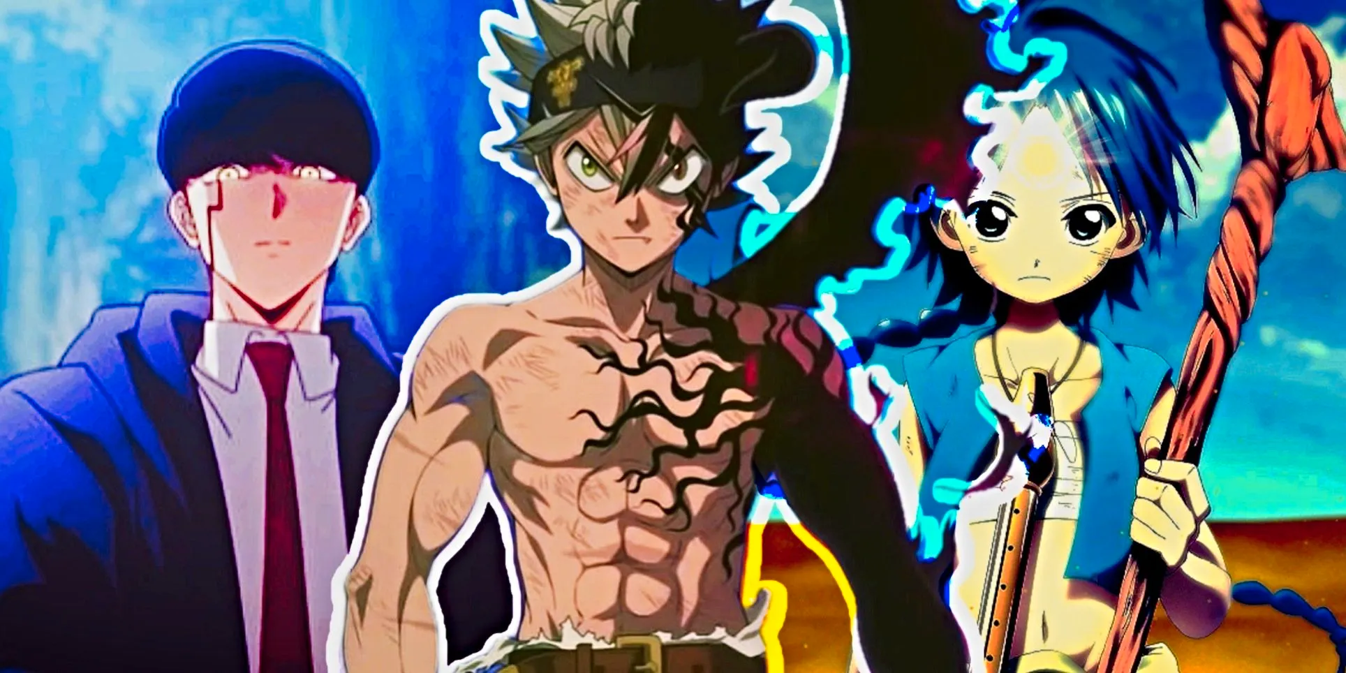 Asta, Aladdin from Magi and Mash from Mashle, animes for Black Clover fans Image