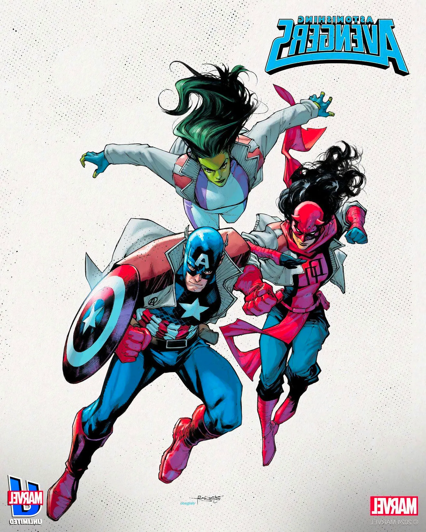 Astonishing Avengers Infinity Comic Cover Art of She-Hulk Captain America and Elektra Image