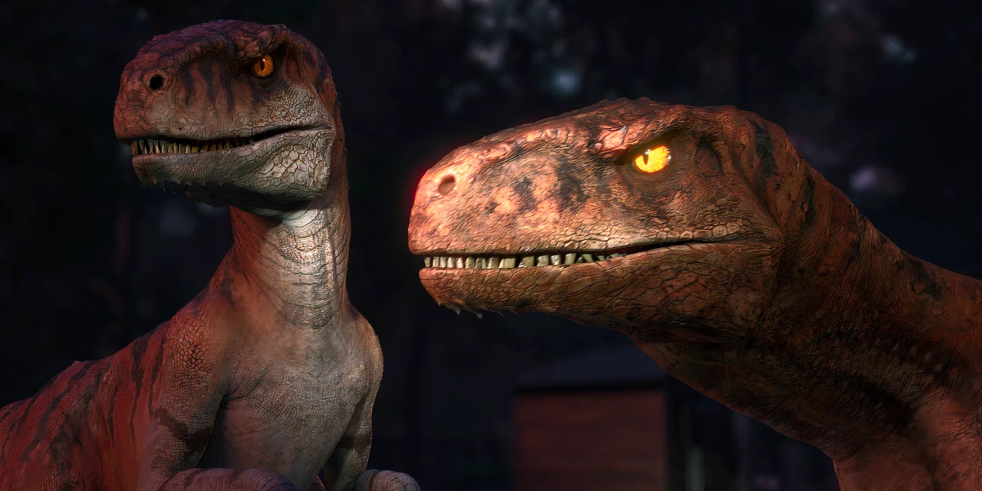 Atrociraptor look to the side in Jurassic World: Chaos Theory. Image