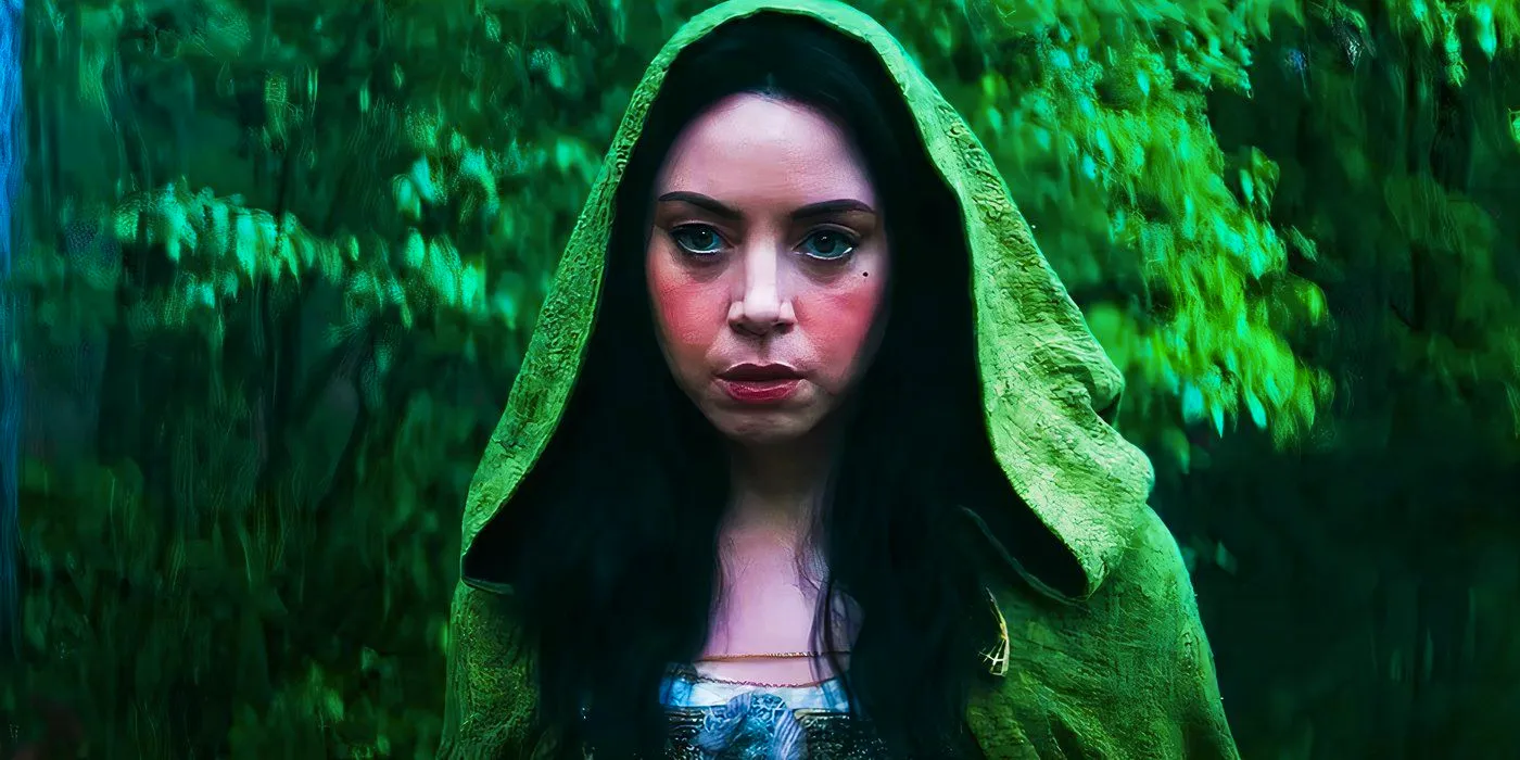 Aubrey Plaza's Rio Vidal in a green hood in Agatha All Along trailer Image