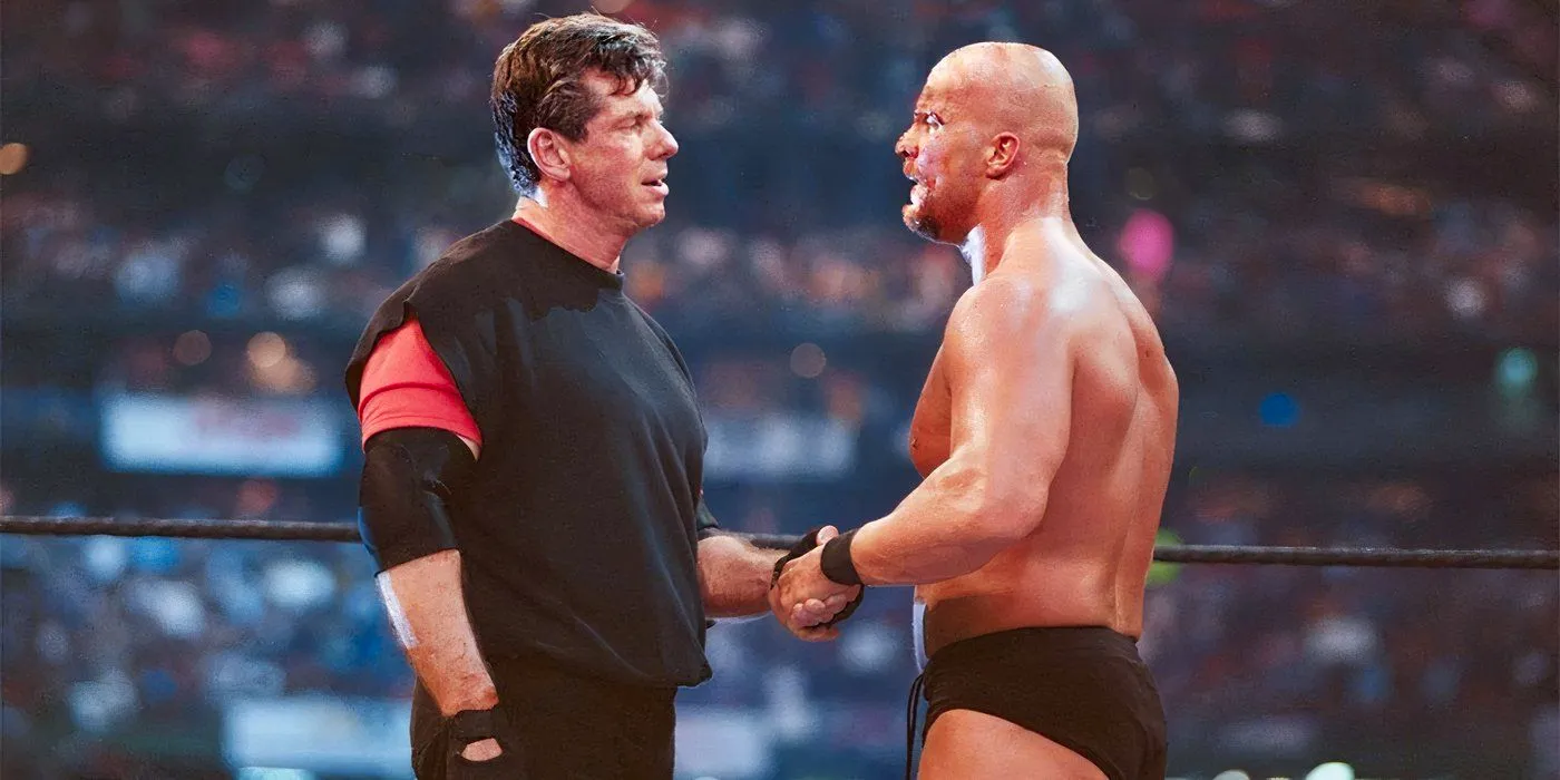 Austin and McMahon handshake after Stone Cold turned heel Image