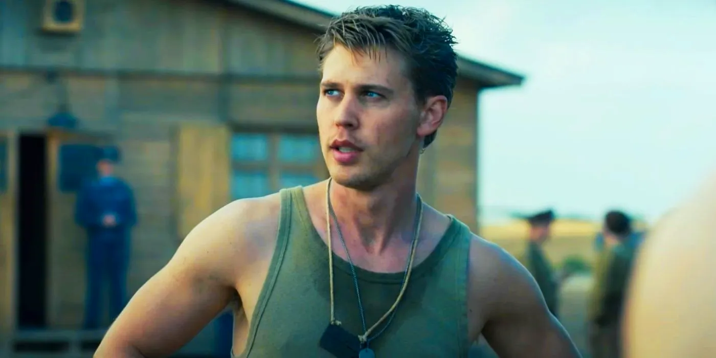 Austin Butler as Buck Cleven Wearing a Tank Top in Masters of the Air Image