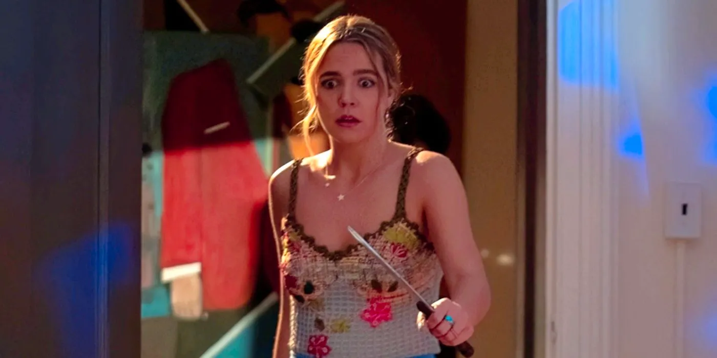 Bailee Madison as Imogen Adams holding a knife in Pretty Little Liars: Summer School. Image