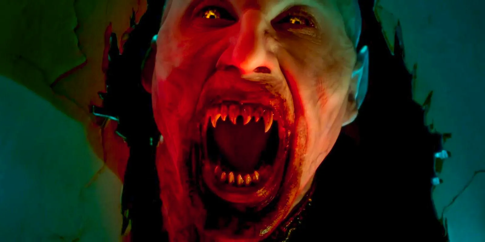 Barlow showing his bloodied vampire fangs in Salem's Lot (2024) Image