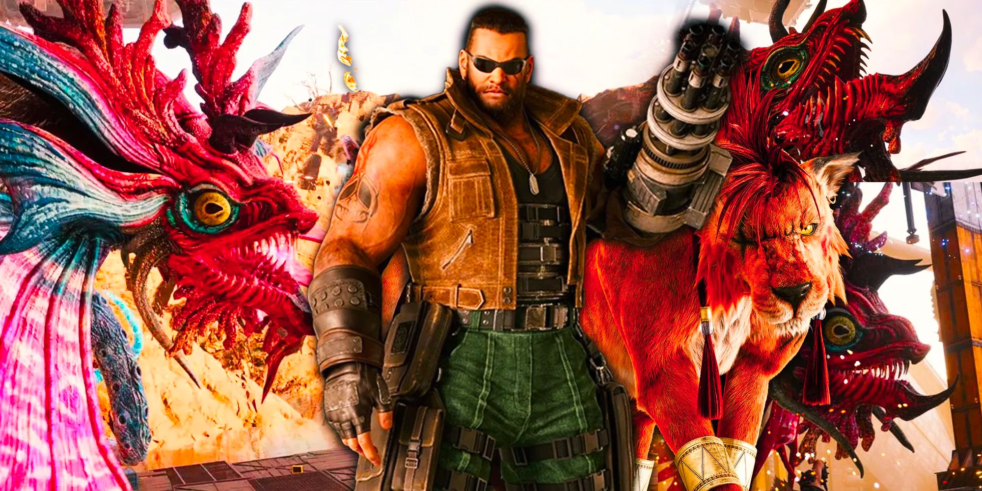 Barret and Red XIII from FF7 Rebirth with the Terror of the Deep Image