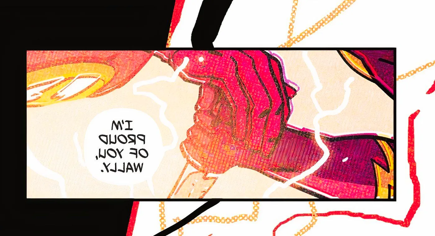 Barry takes Wally's hand and tells him he's proud of him. Image