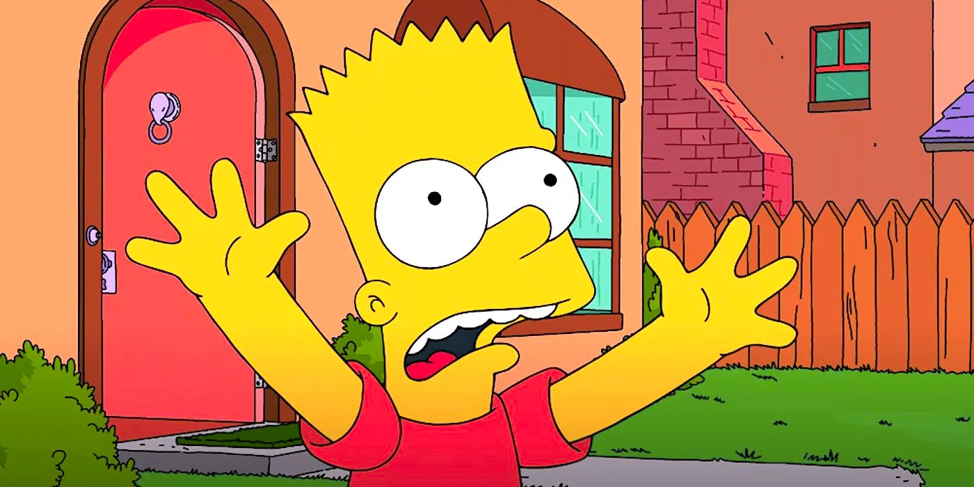 Bart runs out of the house screaming in The Simpsons season 36 episode 1 Image