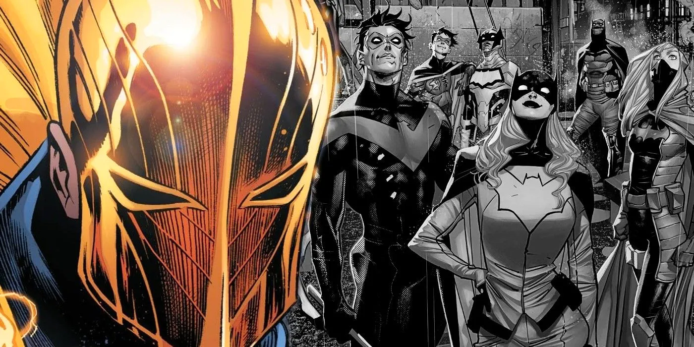 Bat-Family Black and White with Doctor Fate Gold Helmet Image