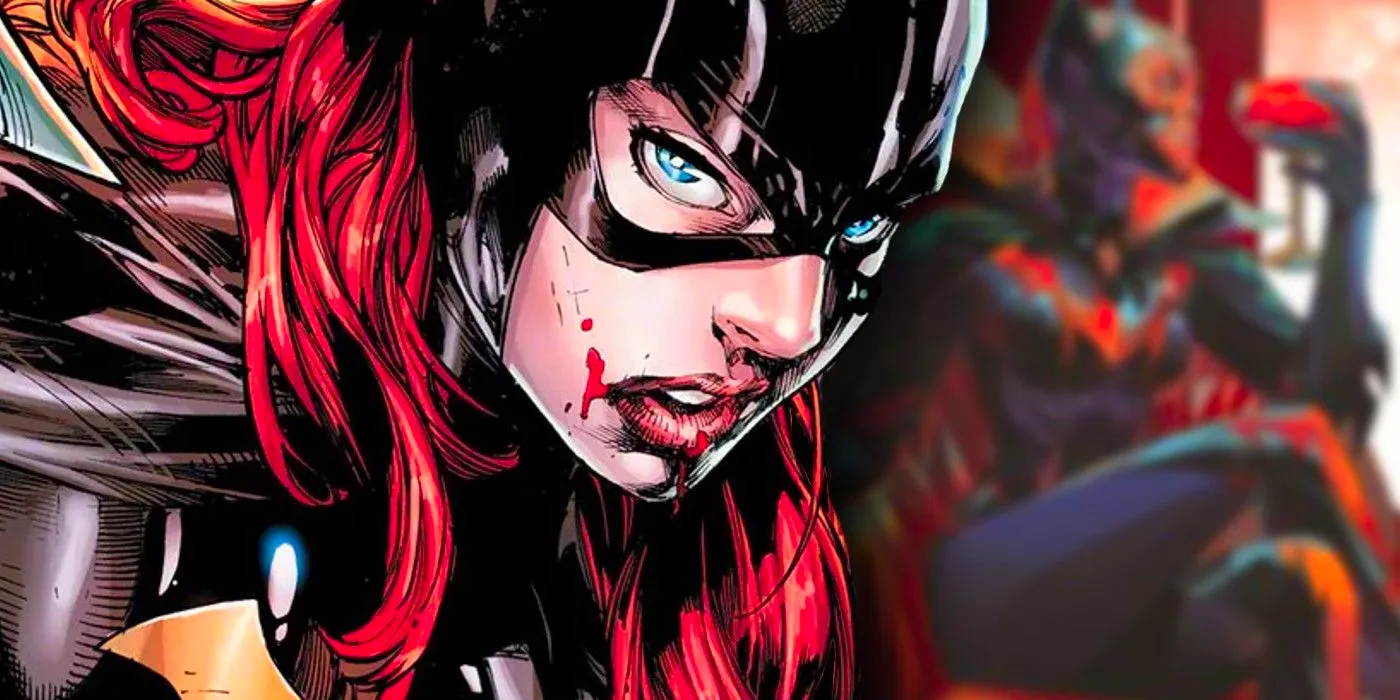 batgirl injured in foreground with vampire redesign in background Image