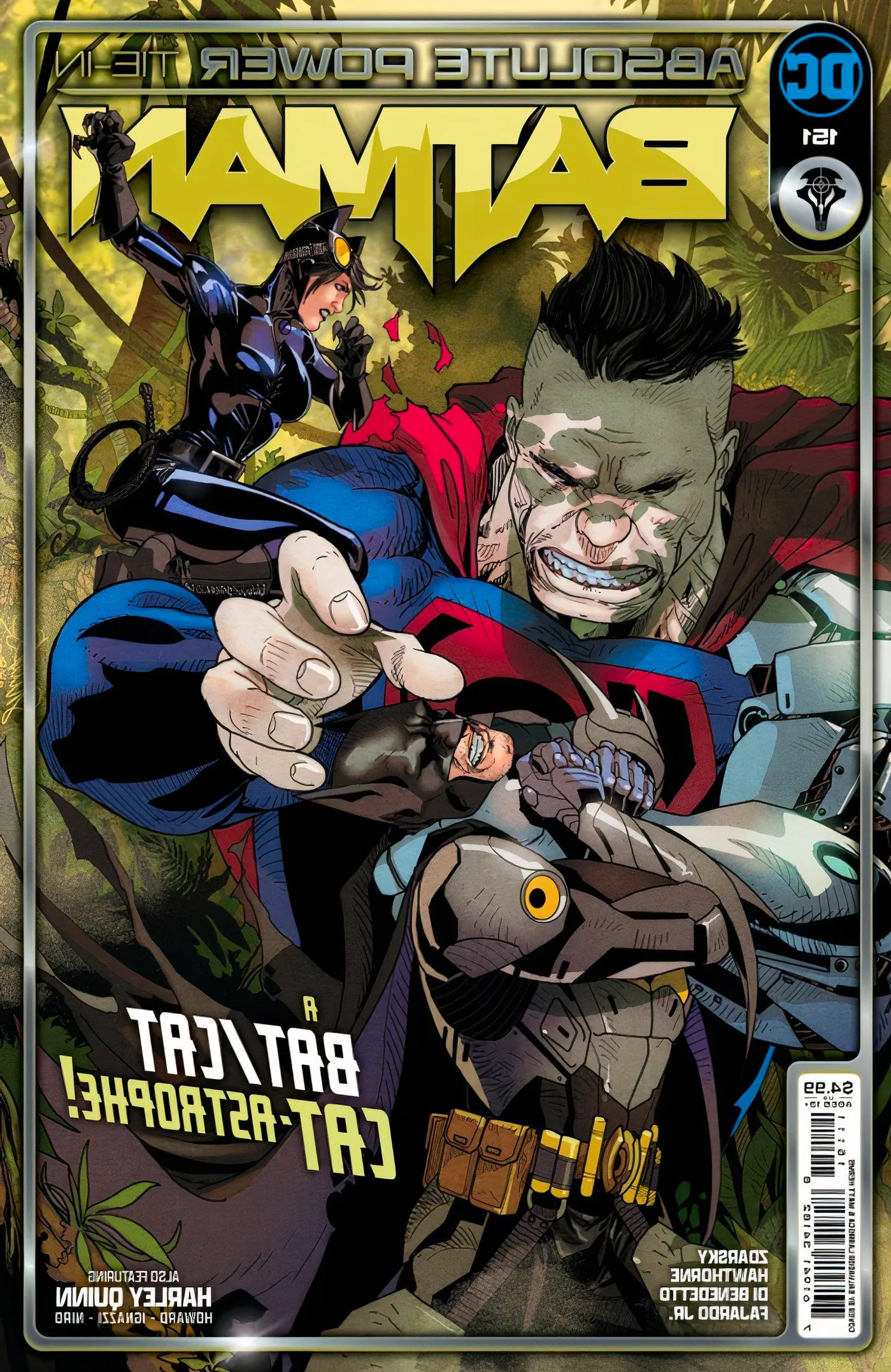 Batman 151 Main Cover: Bizarro fighting Batman and Catwoman. Image