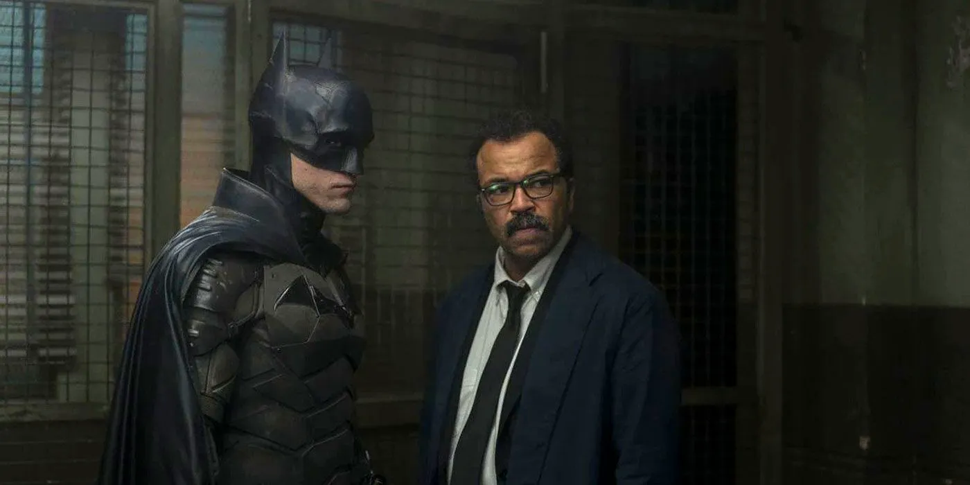 Batman and Commissioner Gordon in The Batman stood side by side Image