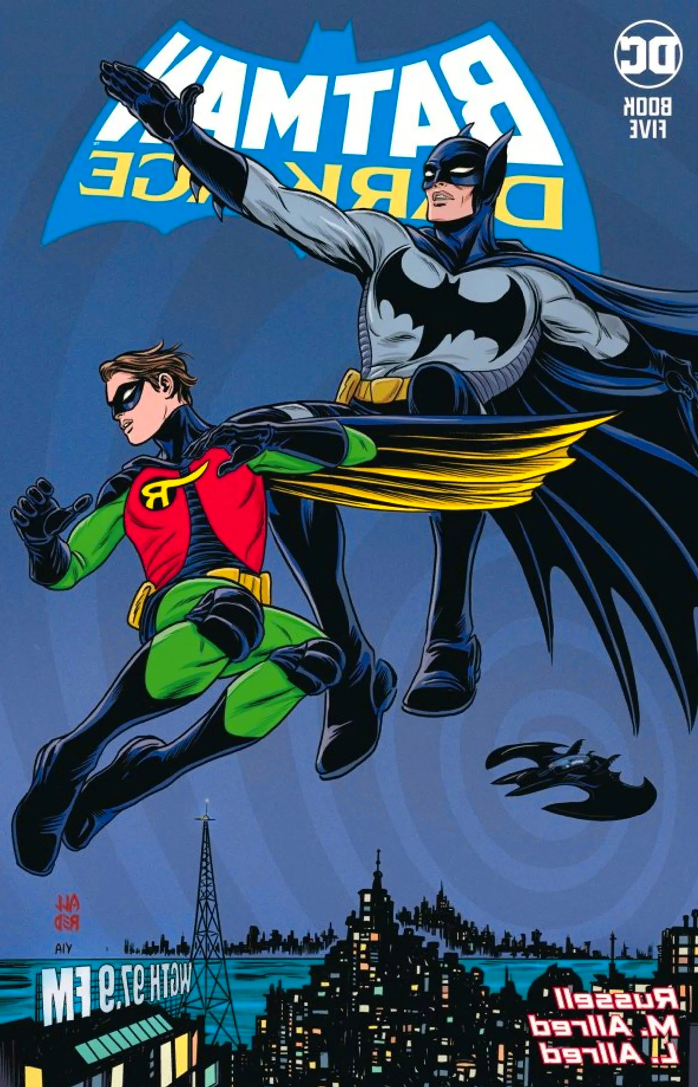 batman dark age book 5 cover showing batman and robin leaping through the air Image