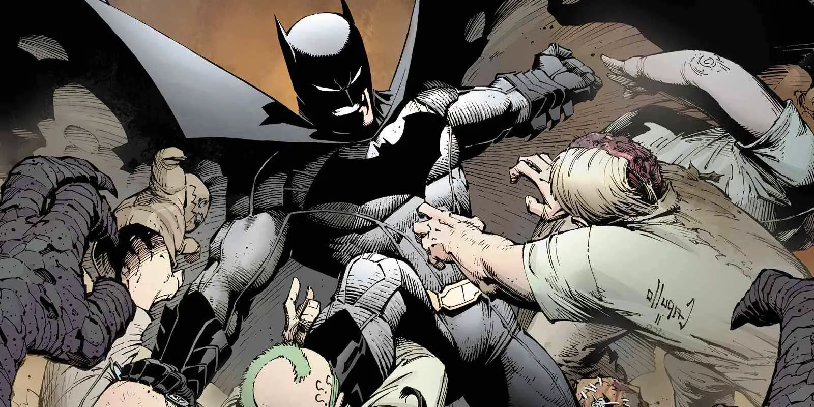 Batman fighting members of the Court of Owls Image