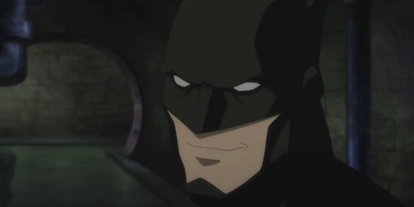 Batman smiling in Justice League_ War Image