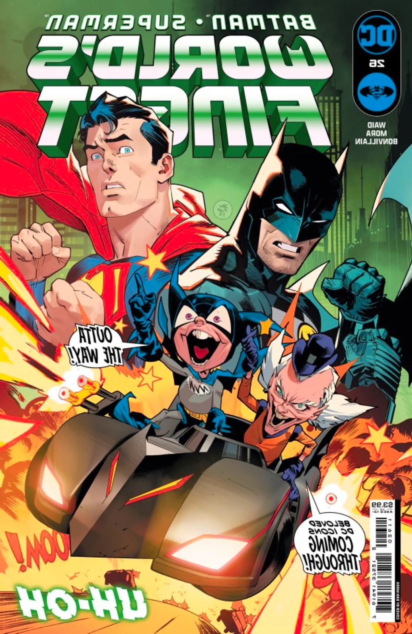 Batman Superman World's Finest 26 Main Cover featuring Bat-Mite and Mister M Image