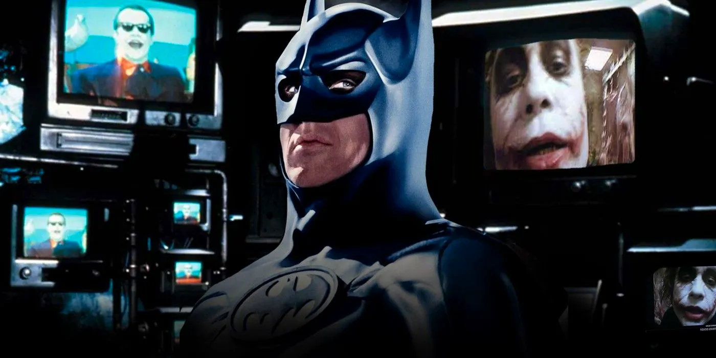 Batman with the Jokers on TV screens Image