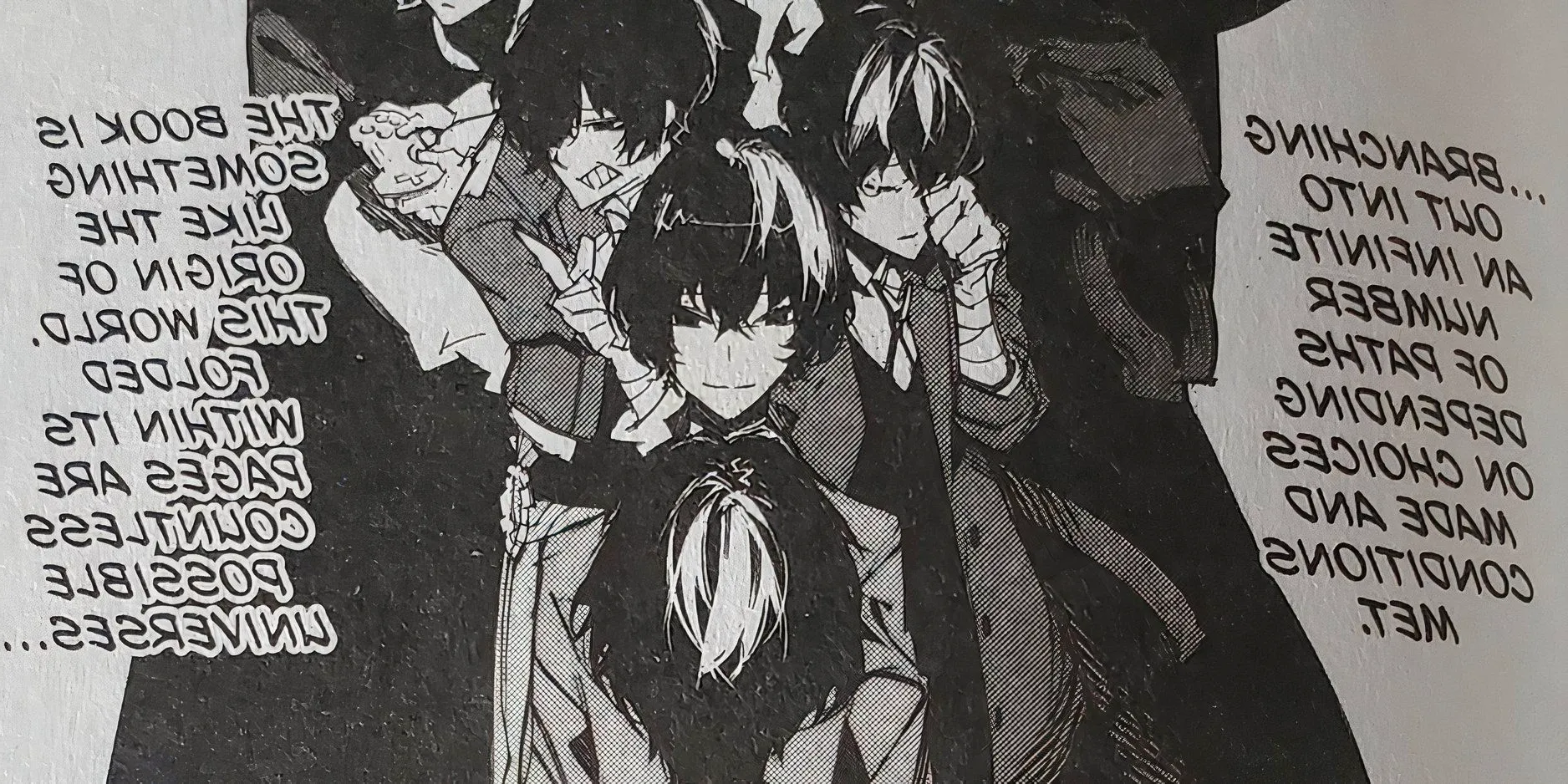 Beast Dazai standing in front of countless other Dazai's from possible realities  Image