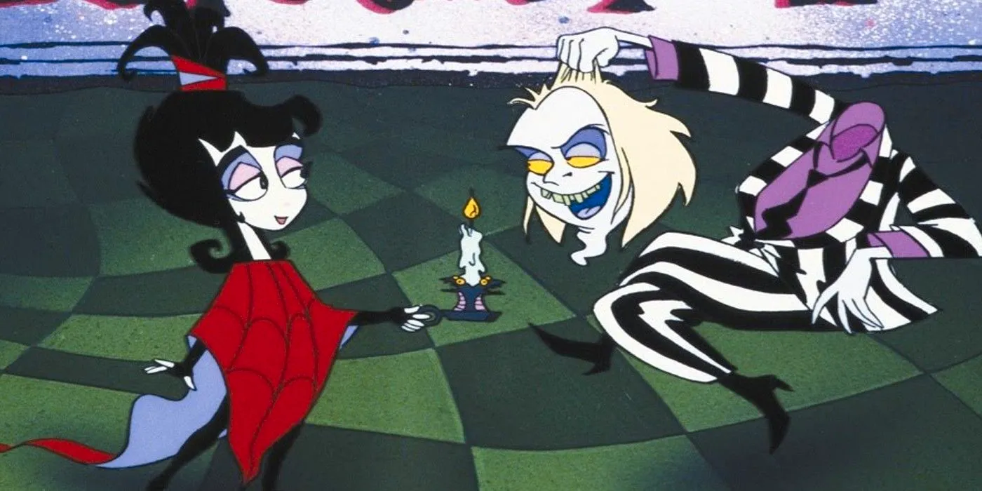 Beetlejuice and Lydia in the animated series Image