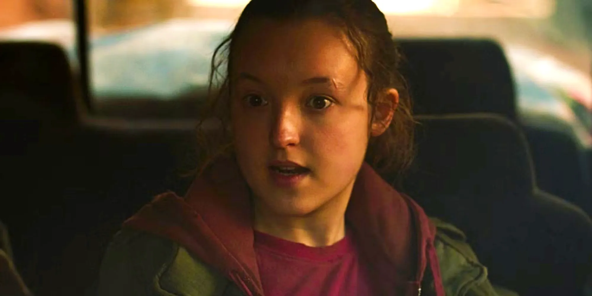 Bella Ramsey looking surprised as Ellie in The Last of Us Image