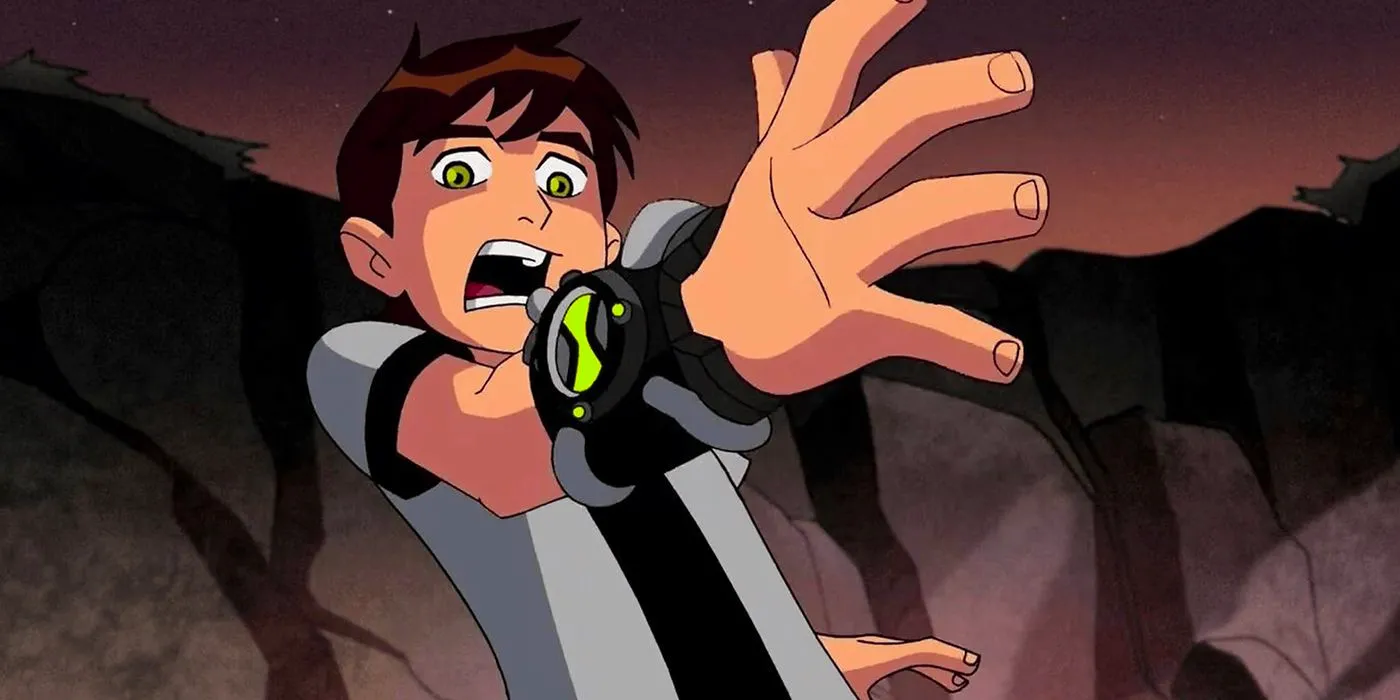 ben scared looking at his watch in Ben10 Image