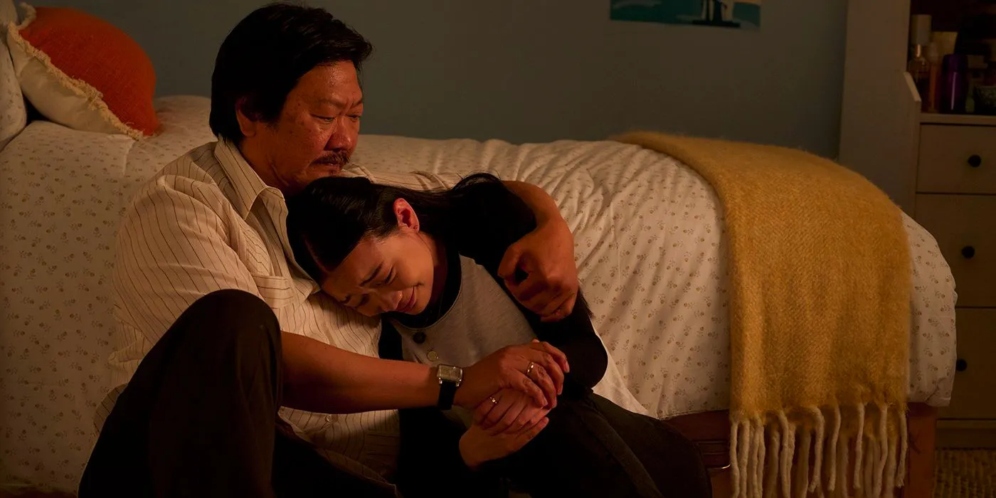 Benedict Wong hugging Callina Liang in Bad Genius Image