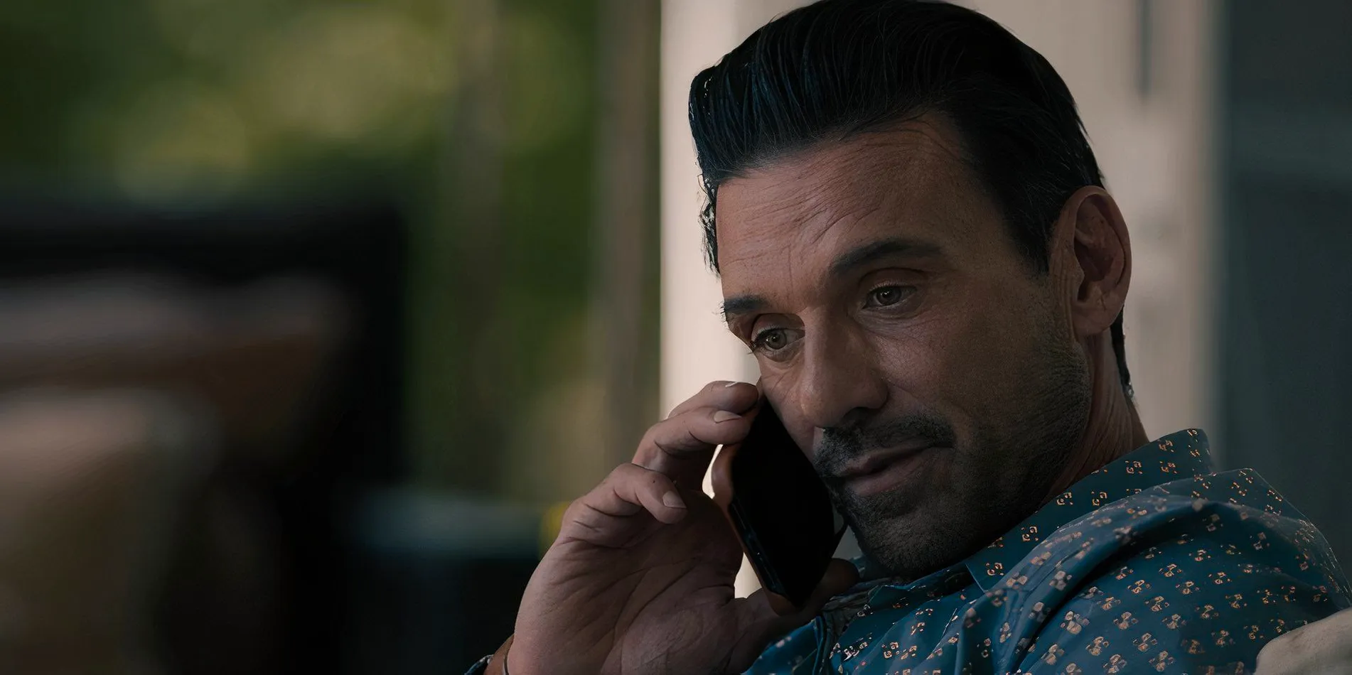 Bill Bevilaqua (Frank Grillo) on the phone in Tulsa King season 2, episode 2 Image