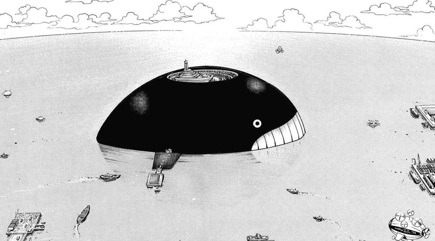 Black Whale from Hunter X Hunter floating in the ocean Image