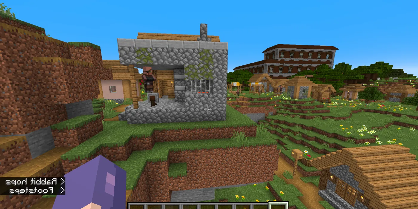 Blacksmith in Plains village beside Woodland Mansion in Minecraft. Image