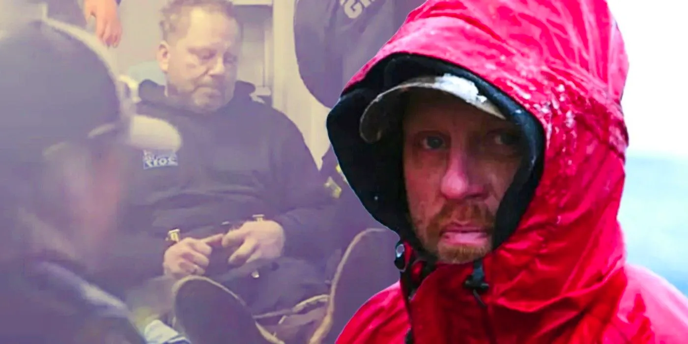 Blended image of Norman Henson outside and in an ambulance in Deadliest Catch Image