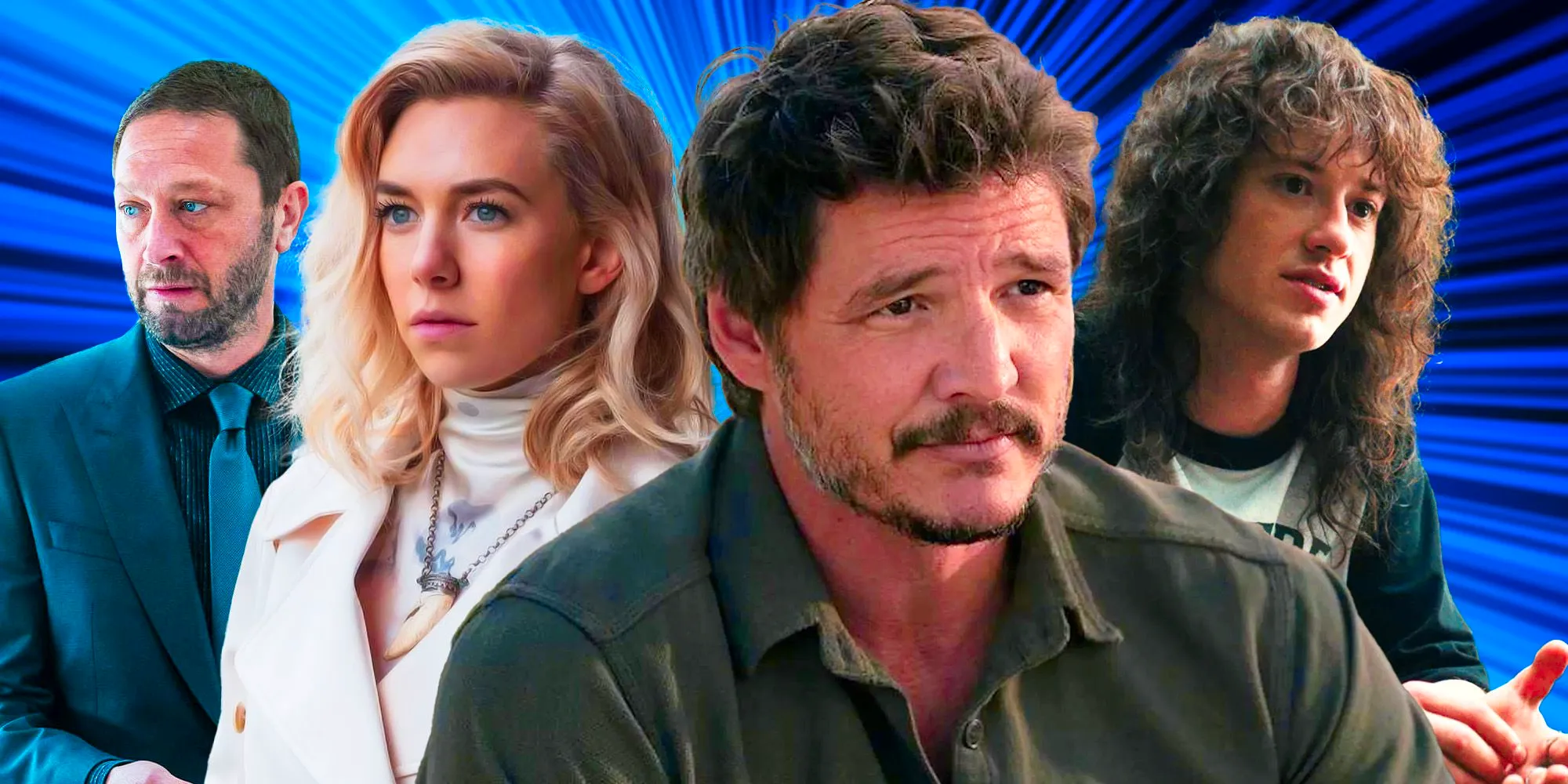 Blended image of Pedro Pascal, Vanessa Kirby, Joseph Quinn, and Ebon Moss-Bachrach for The Fantastic Four Image