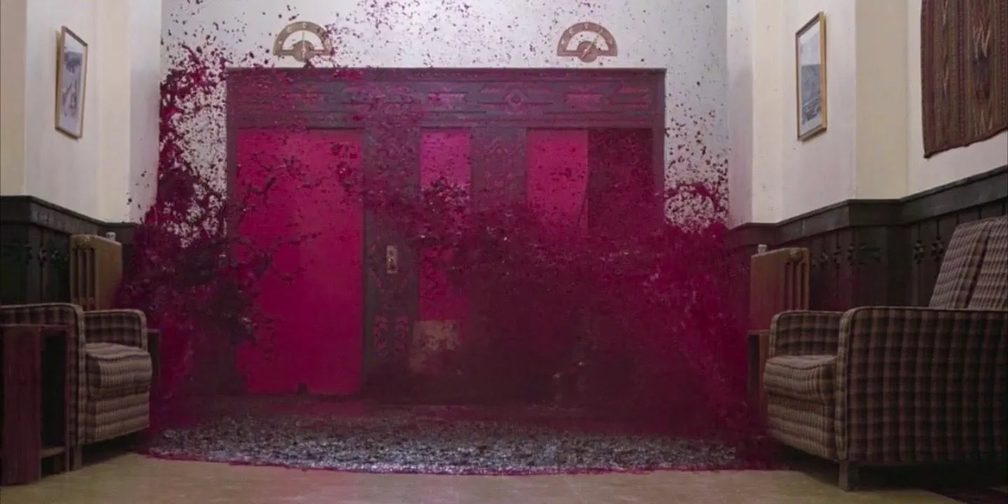 Blood emerging from an elevator in The Shining Image