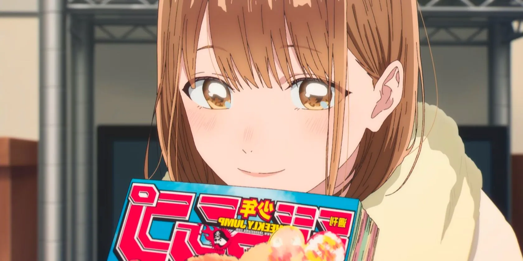 Blue Box Chinatsu holding Shonen Jump magazine Image