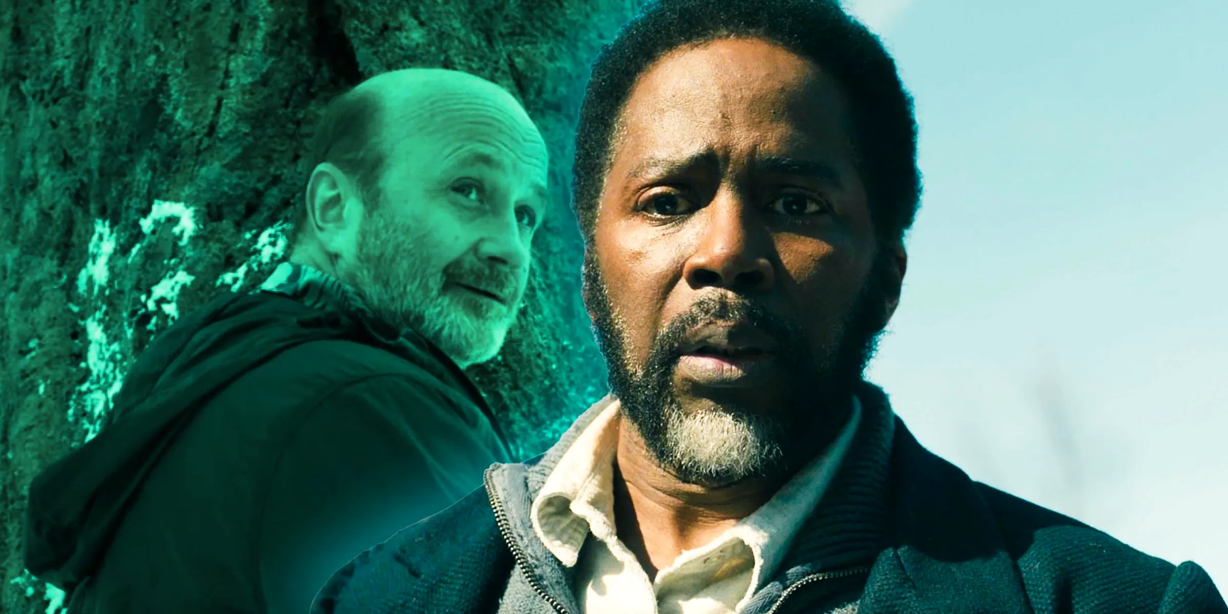 Boyd Stevens (Harold Perrineau) looking sad while Dale looks back from the faraway tree in From season 3 Image