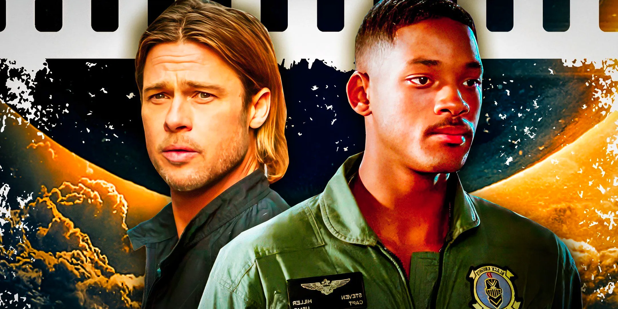 Brad-Pitt-as-Gerry-Lane-from-World-War-Z-and-Will-Smith-as-Capt Image