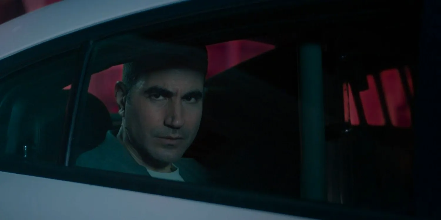 Brett Goldstein in a police car in Shrinking  Image