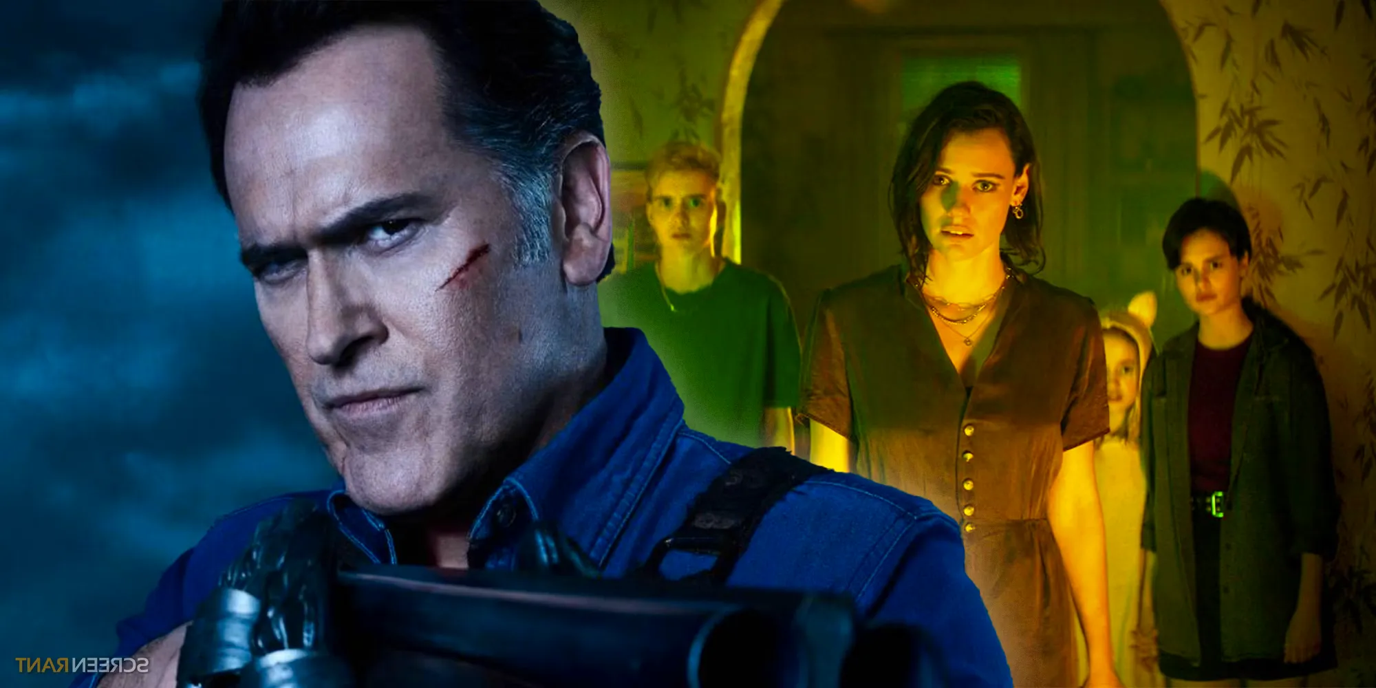 Bruce Campbell as Ash Williams with Evil Dead Rise cast Image