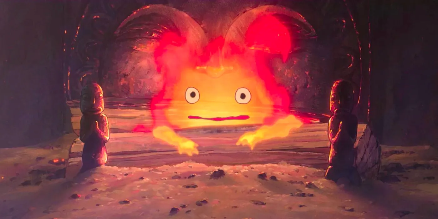 Calcifer in the hearth of Howl's Moving Castle Image