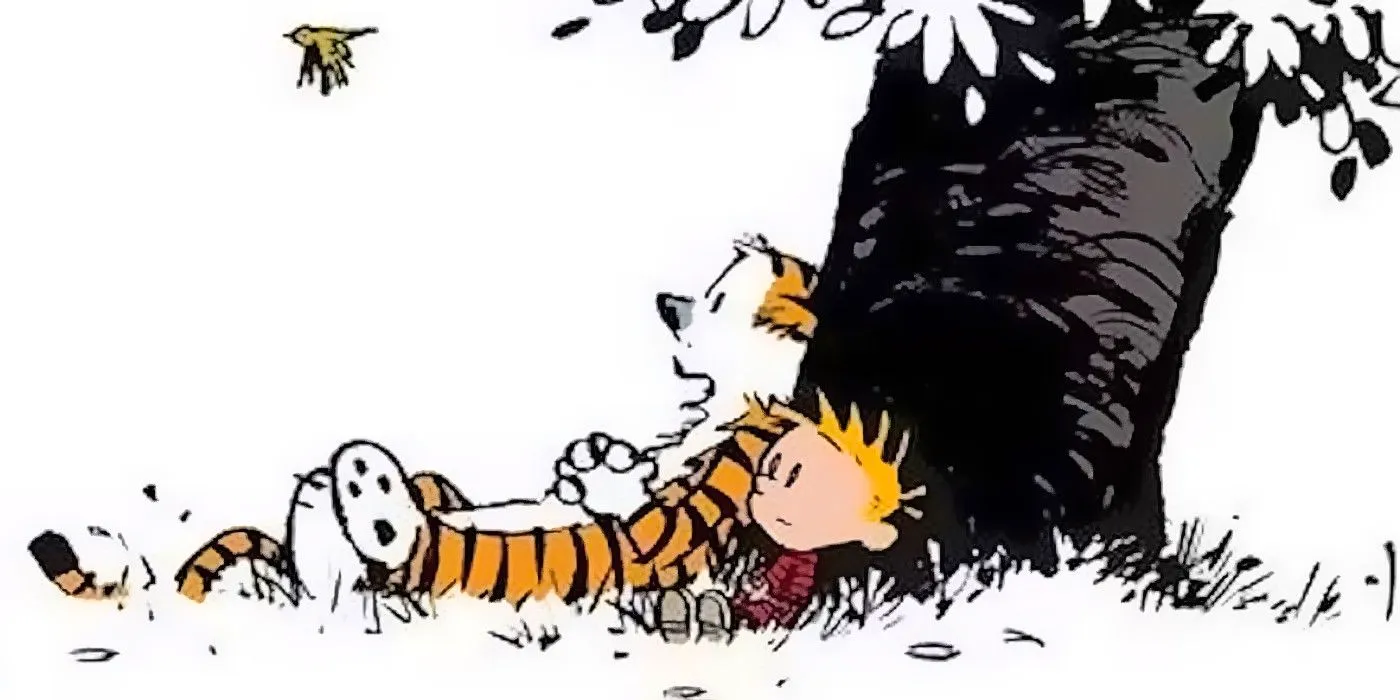 Calvin and Hobbes thinking Image