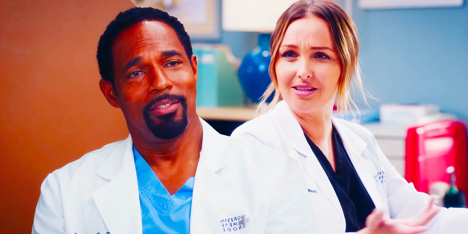 Camilla Luddington as Jo Wilson and Jason George as Ben Warren in Grey's Anatomy season 21, episode 4 Image