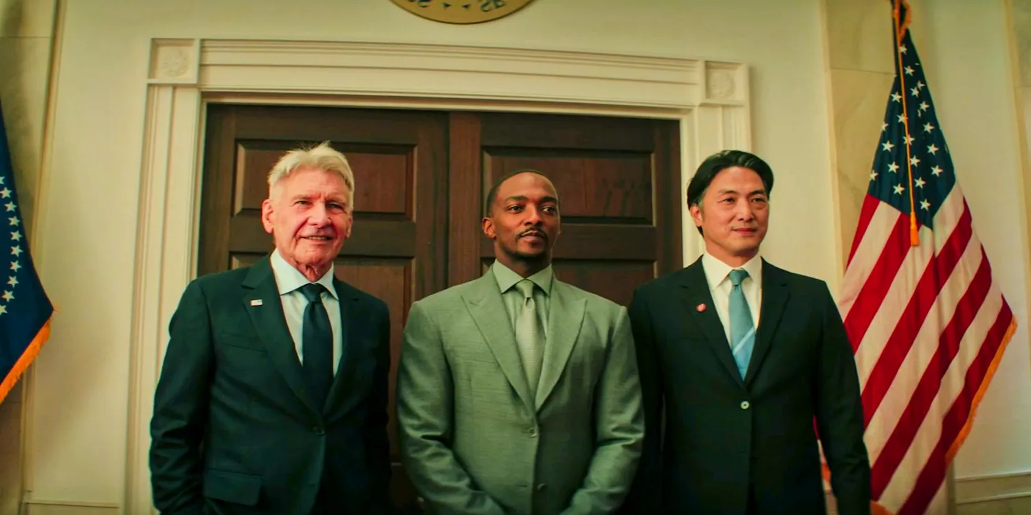 Captain America (Anthony Mackie) and Thaddeus 'Thunderbolt' Ross (Harrison Ford) at the White House in Captain America 4: Brave New World Image