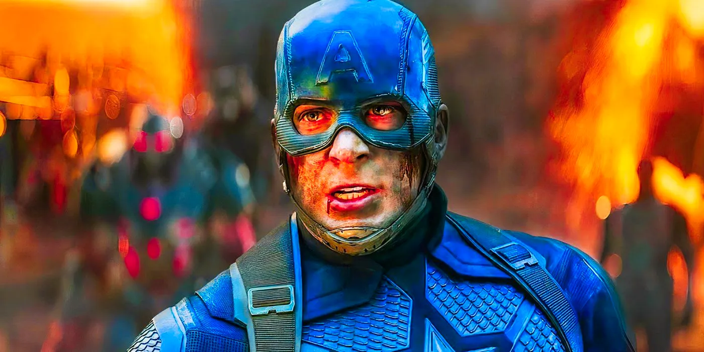 Captain America dirty and bruised in Avengers Endgame Image