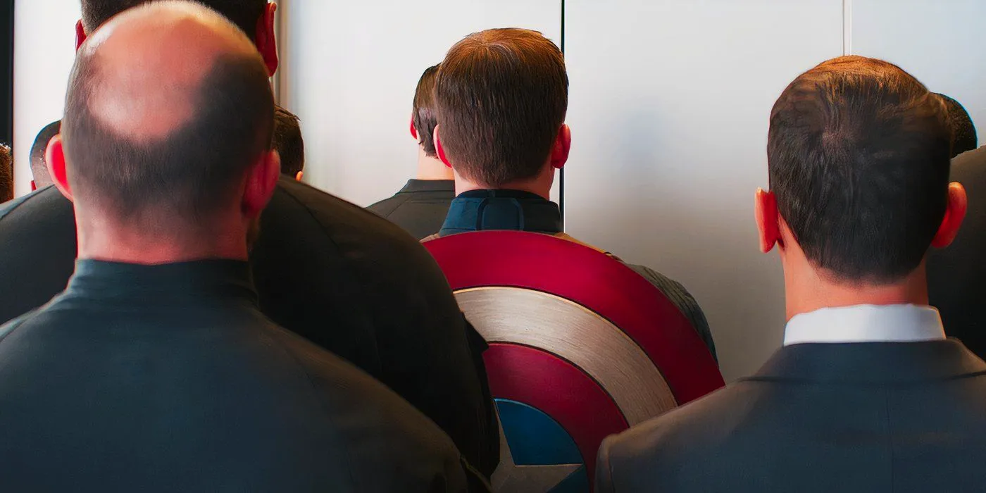 Captain America ready for his elevator fight in Captain America The Winter Soldier Image