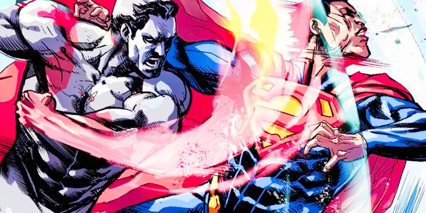 captain atom punching superman in dc comics Image