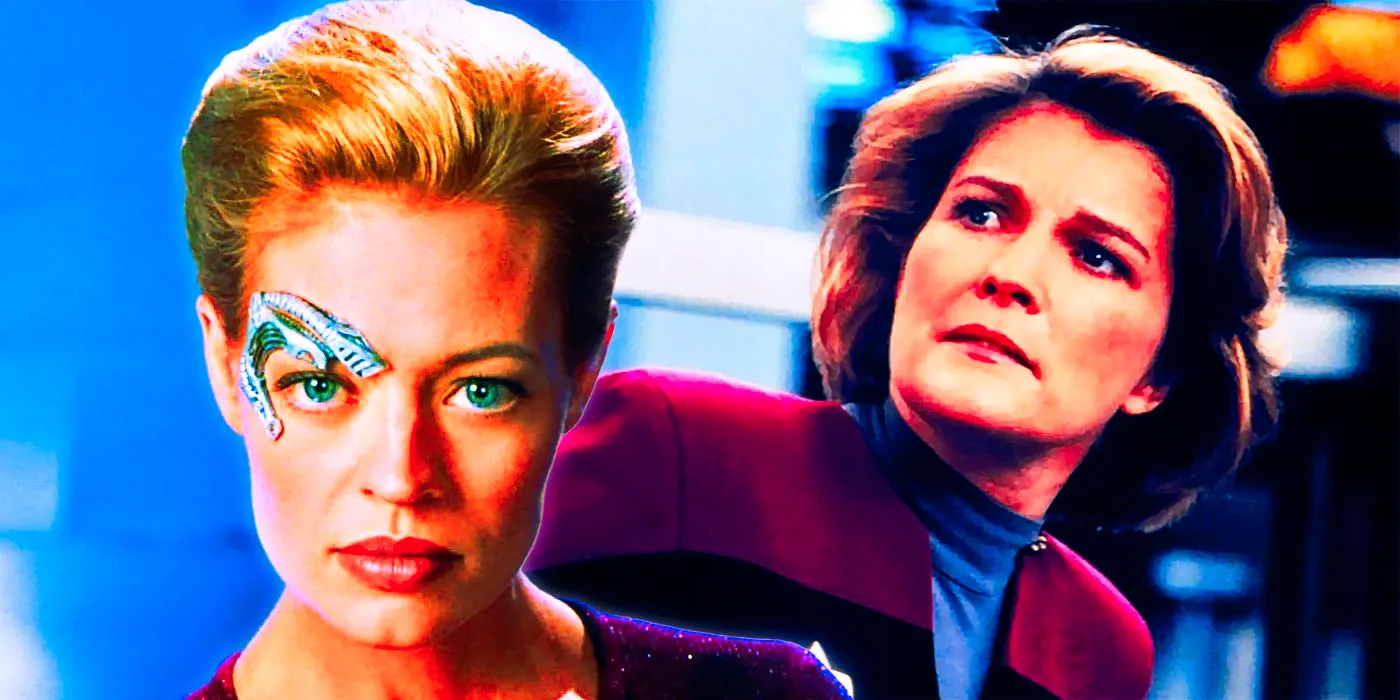 Captain Kathryn Janeway and Seven Of Nine in Star Trek: Voyager Image