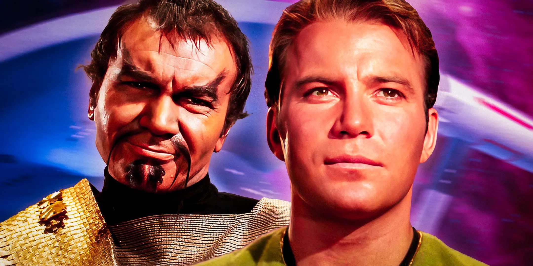 Captain Kirk and the Klingon Commander Kor in Star Trek. Image